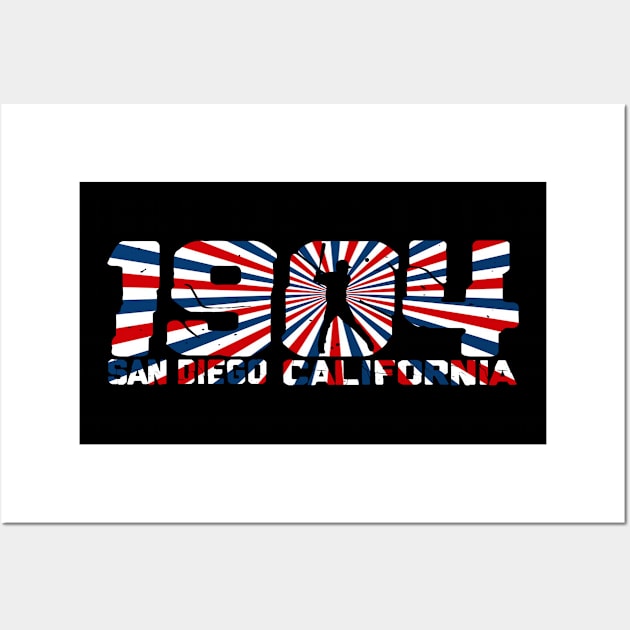 San Diego California-Retro Vintage Wall Art by ShionTji